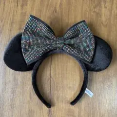 ミッキー耳カチューシャ ビーズリボン付き