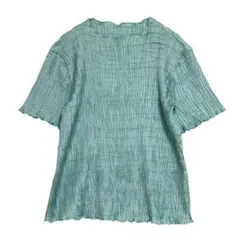 Tabi Intermational メロウ シャーリングカットソー　緑系　M