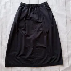無印良品　洗いざらしコットン　イージースカート　黒　Mのサムネイル