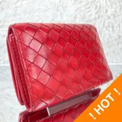 ★美品★ボッテガヴェネタ 三つ折り 財布 コンパクトウォレット レッド