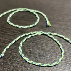 ミサンガ　2つセット　黄緑×青×白　推しカラー