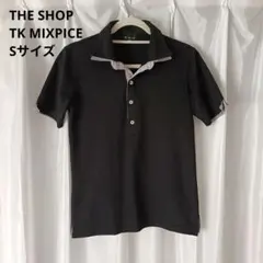 TK MIXPICE 半袖ポロシャツ　チェック２重内襟　Sサイズのサムネイル