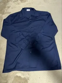 ネイビー 長袖シャツ フロントボタンメンズ Mサイズ