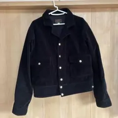 コーデュロイネイビーショートジャケット