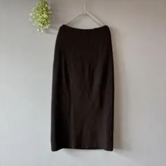 ハニカムモード［M］上品クール◎ウール100%◎裏地◎ロングニットタイトスカート