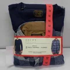 JACHS NEW YORK メンズ ネルシャツ＆サーマルセット Ｍ ブルー