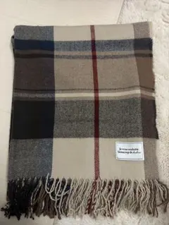 チェック柄マフラー ベージュ系