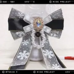 スノー＊黒キンブレリボン☆ハンドメイド