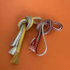 伝統的な和装用帯締め 金銀と赤銀　２本