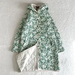 美品 ラベンハム リバティ 花柄 プリント フード付きキルティングコート 英国製