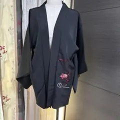 【SALE】 ④着物処分　ブラック羽織　昭和レトロ