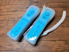 Wiiリモコン 2個セット　Wiiコントローラー　任天堂【青】①