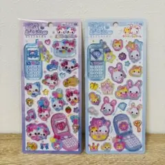 【正規品】平成はっぴーフォンシール　フワフワらびちゃん まじかるみゅーちゃん2枚