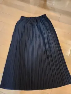プリーツロングスカート ブラック系