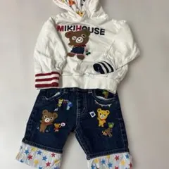 MIKI HOUSE プッチーくん パーカー デニムパンツ セット 110cm