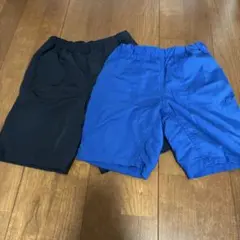 無印良品 キッズ ハーフパンツ 120サイズ 黒 青　2枚セット売り未使用に近い