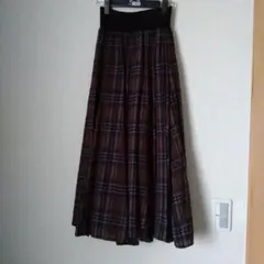 チェック柄 フレアロングスカート
