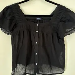 GAP 黒 半袖ブラウス XS