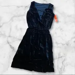 日本製 新品 ベロア ワンピース パーティ フォーマル 黒 9号