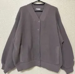 ※*※様 Javaコラボ モカ ワッフル地カーディガン　オーバーサイズ M