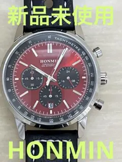 新品未使用品　HONMI クロノグラフ 腕時計 レッド