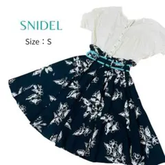 SNIDEL フラワープリント フレアスカート Sサイズ