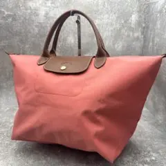 ロンシャン プリアージュ クラブ ボルドー コーラルピンクレザー　ホースロゴ