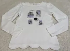 メゾピアノ 140 長袖 トップス 紫 刺繍