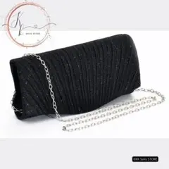 パーティーバッグ　クラッチバッグ　フォーマルバッグ チェーンバック ブラック