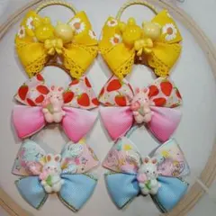 G1376 ハンドメイド ヘアゴム セット くま ピンク - メルカリ