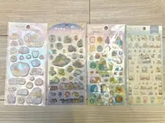 すみっコぐらし シールセット 4枚 (キラキラドロップシール1枚含む)