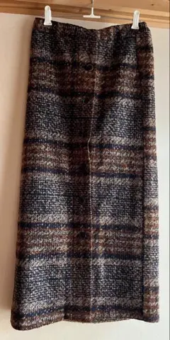 チェック柄 ロングスカート　GRL L