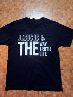 Tシャツ 聖書モチーフ　M　クリスチャンTシャツ　 ネイビー