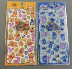 【正規品】プチドロップステッカー　プーさん　スティッチ