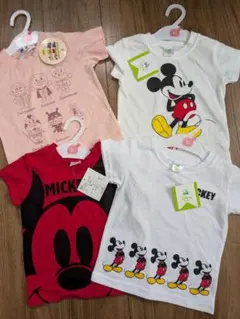 【新品タグ付き】ミッキー アンパンマン Tシャツ セット 90 半袖 保育園