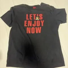 LET'S ENJOY NOW プリント Tシャツ ブラック