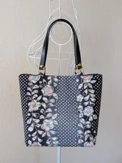 ハンドメイド　辻が花模様のトートバッグ　リメイク