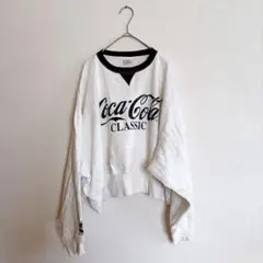 パカサン コカコーラ ロゴ クロップド スウェット リンガーネック 長袖 Mのサムネイル