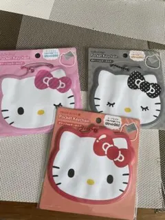 新品 Hello Kitty Pocket Keychain 3個セット