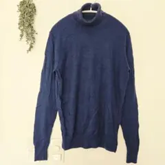 MUJI 無印良品 タートルネック ニット ネイビー Mサイズ 長袖