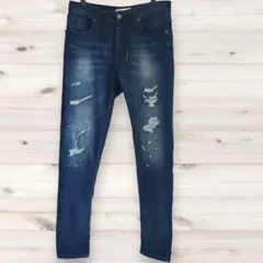 B1453 ザラ ZARA デニム ジーンズ ジーパン パンツ ズボン 青 無地