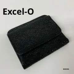 Excel-O総柄 レザー 二つ折り 財布 ブラックのサムネイル