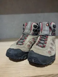 MERRELL カメレオン 25.5cm ハイカット登山靴 ベージュ/レッド