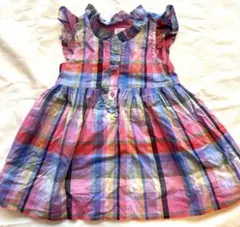 GAP baby チェック柄フリルワンピースとパンツセット
