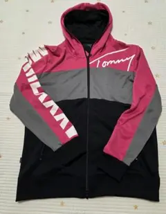 Tommy XL パーカー ピンク グレー ブラック
