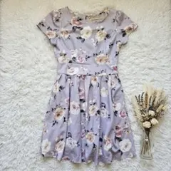 極美品♡トッカ　洗える　花柄　ピンクベルト　キャップスリーブ　バラ　薔薇 極美品♡トッカ 洗える 花柄 ピンクベルト キャップスリーブ バラ 薔薇