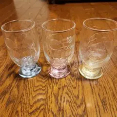 ミッキー デザイン 足付きグラス 3個セット