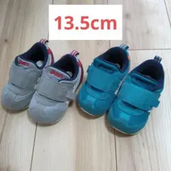 ASICS スニーカー 13.5cm グレー/ネイビー