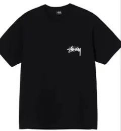Stussy ブラック Tシャツ ロゴ入り