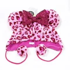 ディズニー ヒョウ柄 ファンキャップ スパンコール ピンク ミニー
